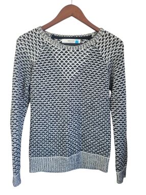 ​Sparrow by Anthropologie Black White Textured Plaited Knit Raglan Sweater Med